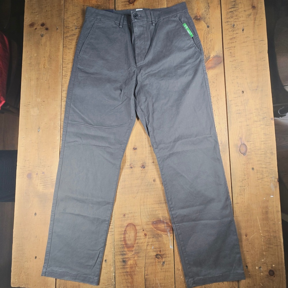 GAP Mens Essential Khaki Original Straight Pants 34x32 Gray GapFlex New